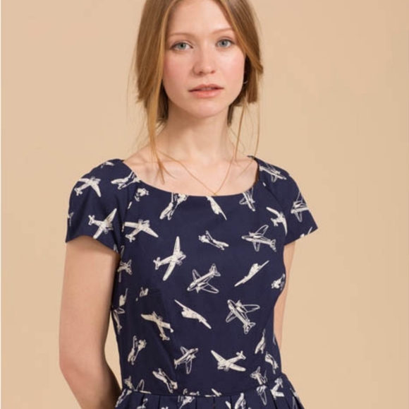 Modcloth blue airplane dress - Picture 2 of 9